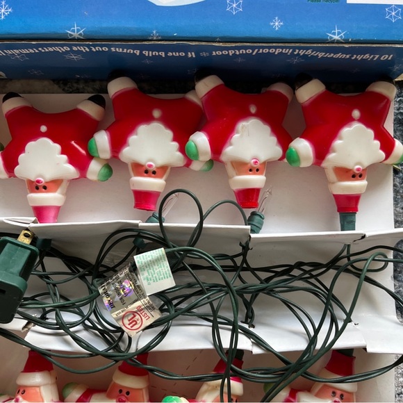 Vintage Blo Mold String Of Lights Santa 10 Club Santa - Picture 7 of 12